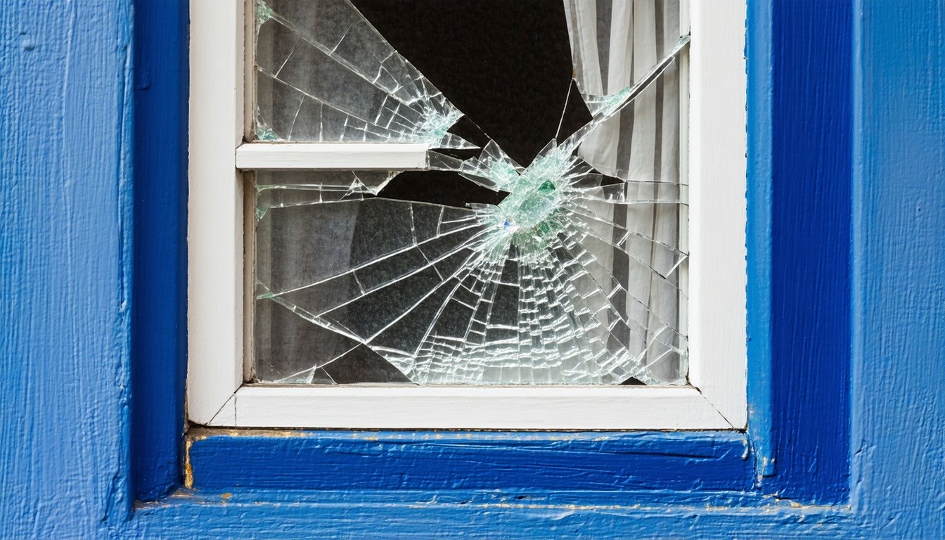 broken window from burglar-1
